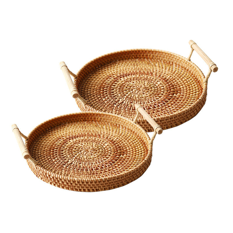Autumn Rattan Woven Storage Upgraded Version Of Snacks, Fruit Baking Furniture Accessories