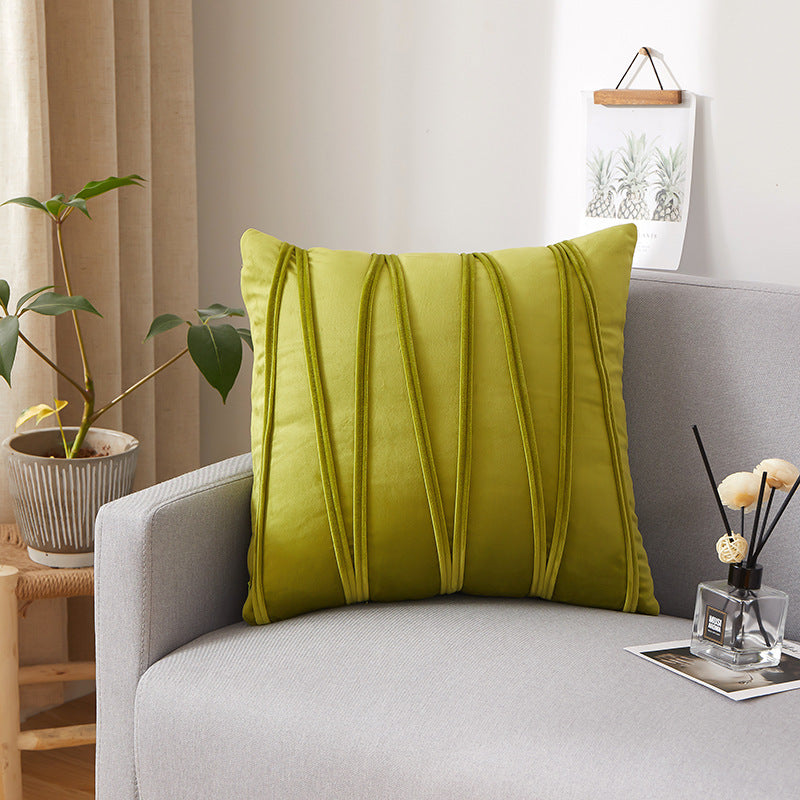 Household Vertical Strip Velvet Cushion Cover