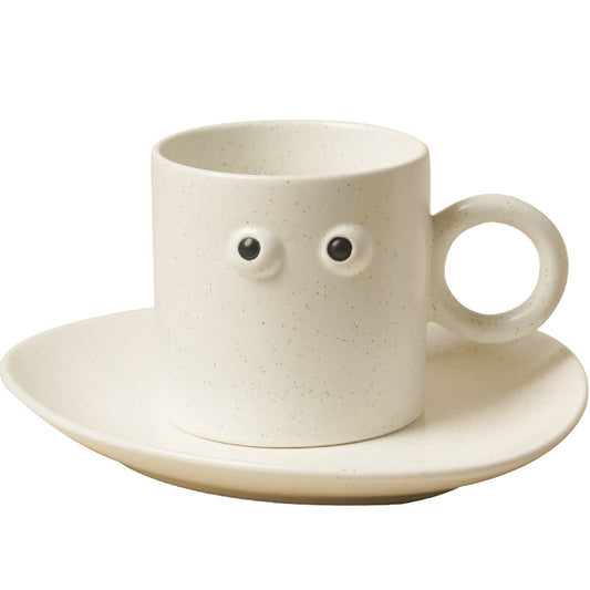 Zhimeijia Big Eyes Water Cup Ceramic Mug Nordic ins Coffee Cup Dessert Plate