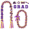 Graduation Lei Graduation Ribbon Leis Graduation Kukui Nut Leis Purple And Gold Braided Lei Honor Cord Class Of 2025 College Gift Congrats Grad Party Supplies Clearance