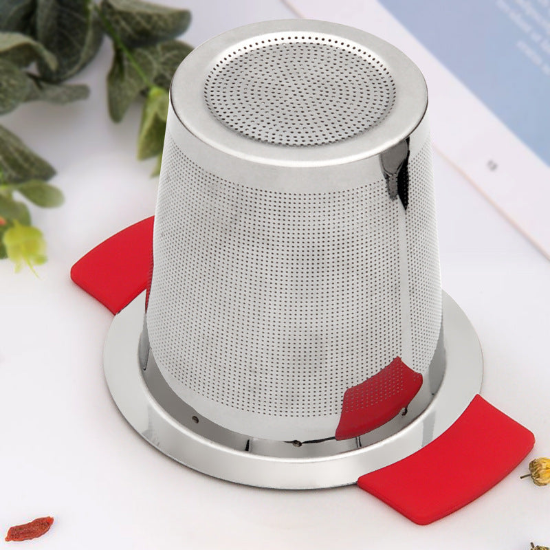 Stainless Steel Tea Filter Tea Drainer With Silicone Anti-Scalding Handle
