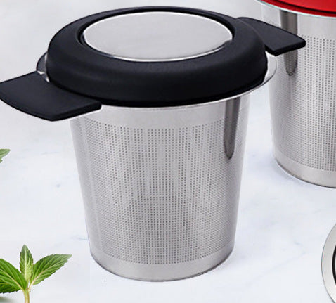 Stainless Steel Tea Filter Tea Drainer With Silicone Anti-Scalding Handle