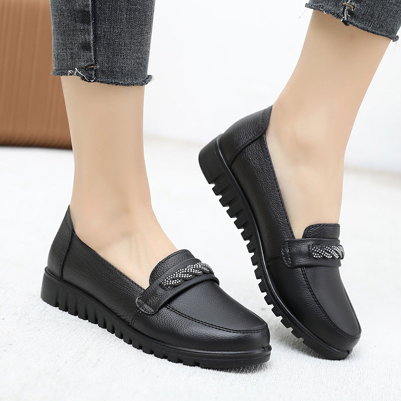 Leather Soft Sole Shoes Comfortable Flat Sole