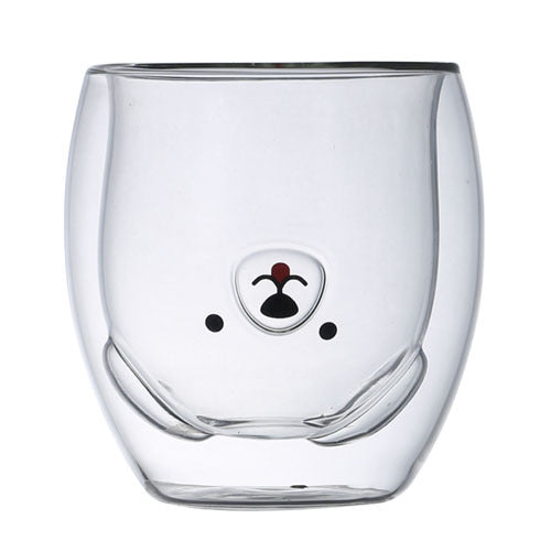 Double-layer Juice Glass Heat-resistant Double-layer Cup Coffee Cup Love Gift Bear Cup