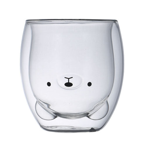 Double-layer Juice Glass Heat-resistant Double-layer Cup Coffee Cup Love Gift Bear Cup