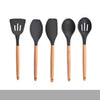 Silicone Kitchenware Set With Wooden Handle