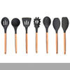 Silicone Kitchenware Set With Wooden Handle