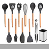 Silicone Kitchenware Set With Wooden Handle