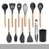 Silicone Kitchenware Set With Wooden Handle