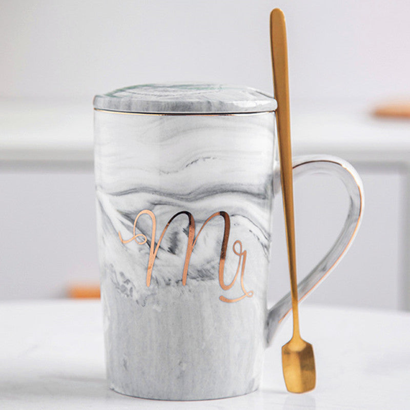 Ceramic Cup Custom Marble Pattern Bride Souvenir Couple Water Cup Wedding Gift