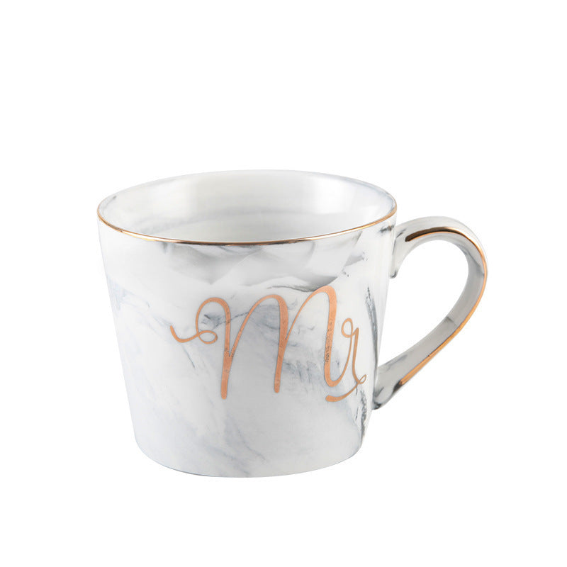 Ceramic Cup Custom Marble Pattern Bride Souvenir Couple Water Cup Wedding Gift