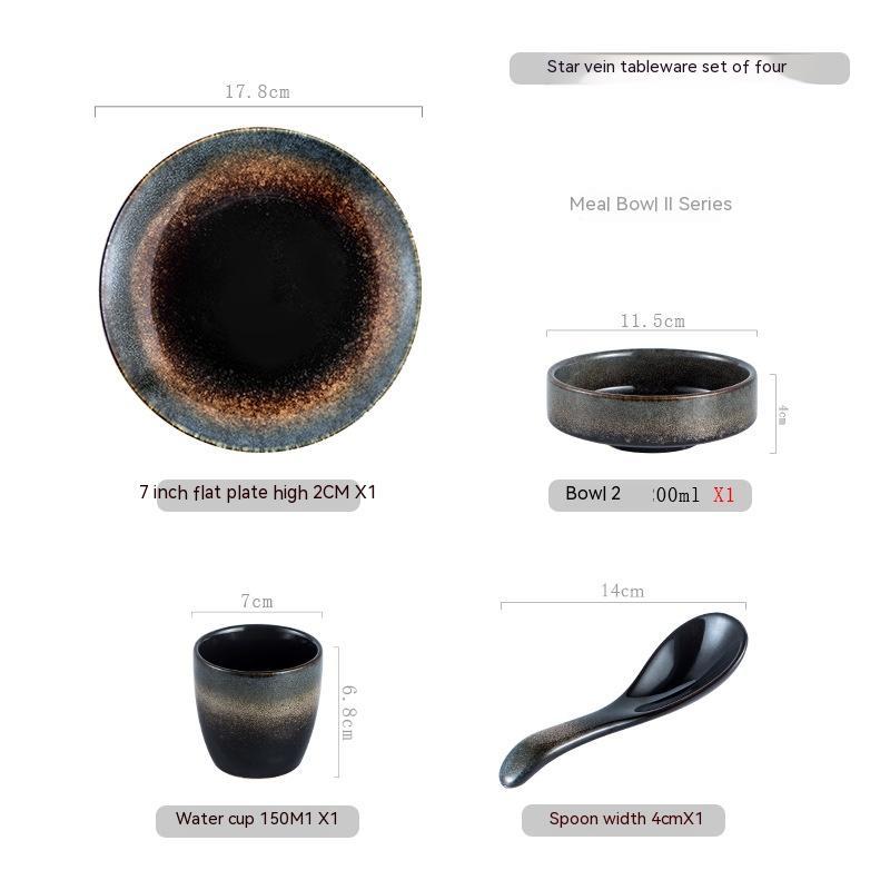 Japanese-style Hotel Table Display Tableware Four-piece Bowl And Dish Set Single Restaurant Restaurant Hot Pot Restaurant Commercial Logo