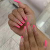 رقعة أظافر باليه وردية اللون، طويلة للغاية، مصنوعة من مسحوق اللحم، قابلة للإزالة والارتداء