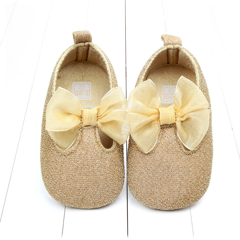Shiny Ribbon Bow Female Baby Shoes Baby Shoes Toddler Shoes