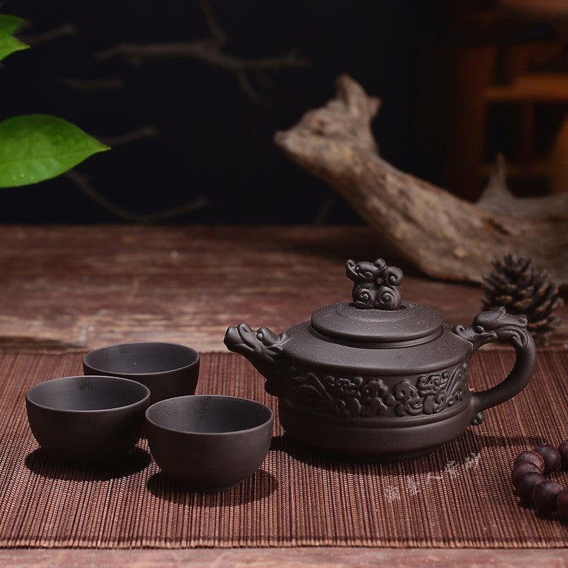 Zhuni Small Teapot, Hand-Held Pot, Kungfu Tea Set, Ceramic Tea Maker