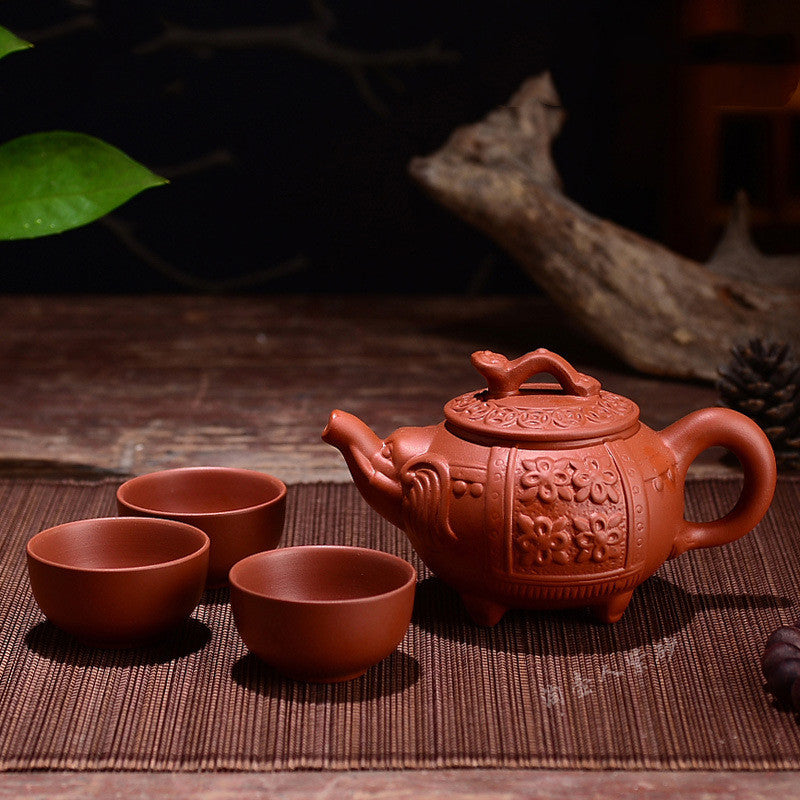 Zhuni Small Teapot, Hand-Held Pot, Kungfu Tea Set, Ceramic Tea Maker