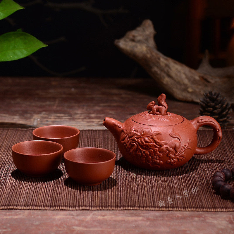 Zhuni Small Teapot, Hand-Held Pot, Kungfu Tea Set, Ceramic Tea Maker