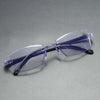 The New Frameless Diamond Cut Edge Reading Glasses Fashion Anti-blue Light