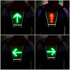 USB Rechargeable Reflective Vest Backpack with LED Turn Signal Light Remote Control Outdoor Sport Safety Bag Gear for Cycling