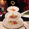 Ceramic Three-layer Dessert Rack, Fruit Tray, Candy Tray, Afternoon Tea Dessert Tray