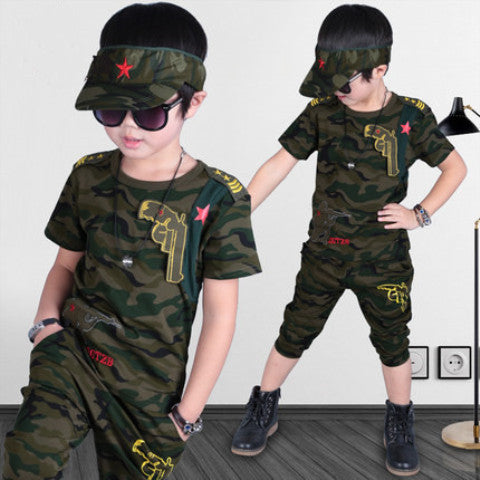 Boys Clothing Sets Fashion Summer Solid Cotton