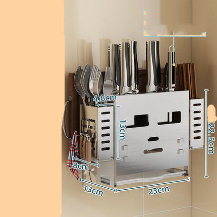 Wall-Mounted Stainless Steel Knife Holder