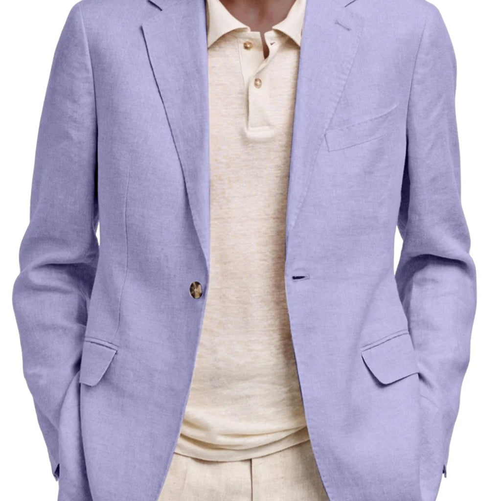 Men's Long-Sleeve Business-Casual Suit With Lapel And Mock Pockets