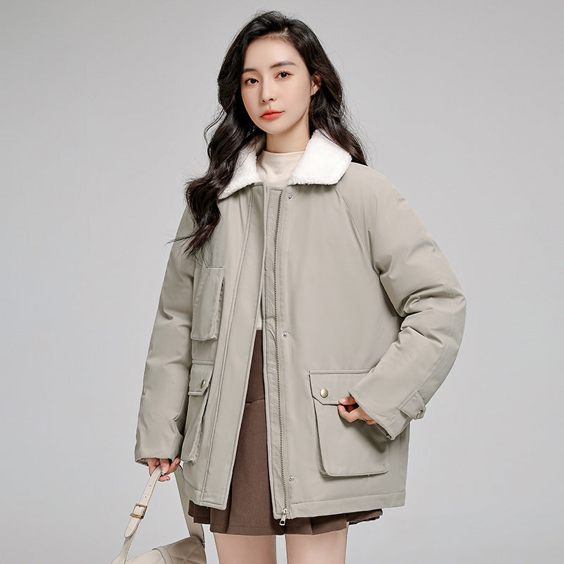 Korean Style Loose Casual Cotton-padded Jacket
