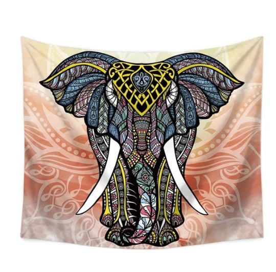 Light Mosaic Great Elephant Tapestry