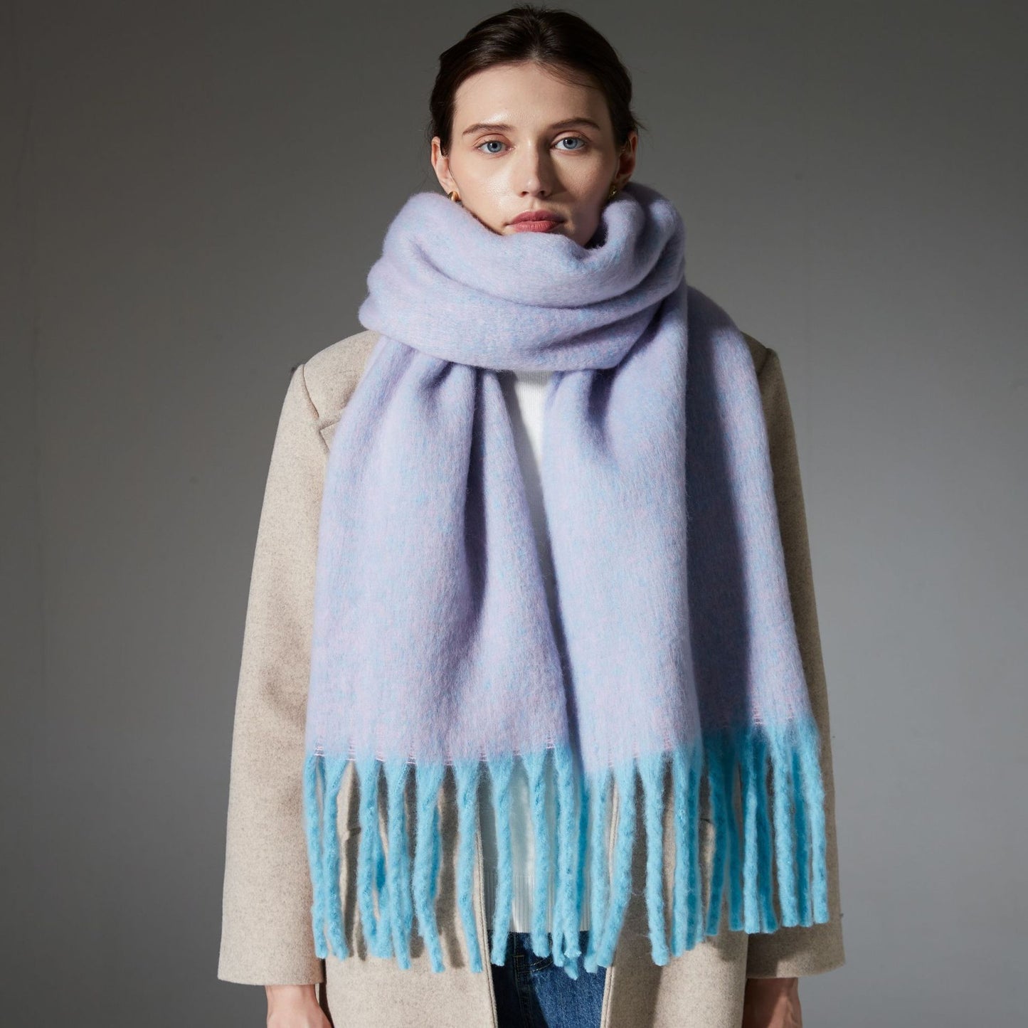 Circle Yarn Thick Tassel Clip Flower Scarf Shawl