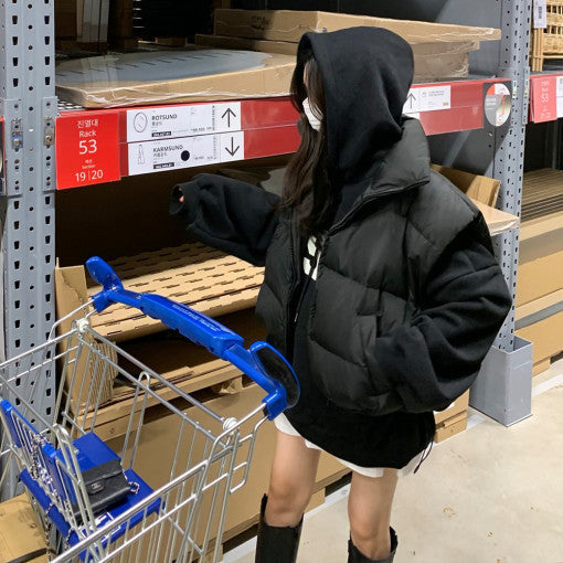 Women's Solid Color Korean Style Short Stand-up Collar Cotton-padded Coat Vest