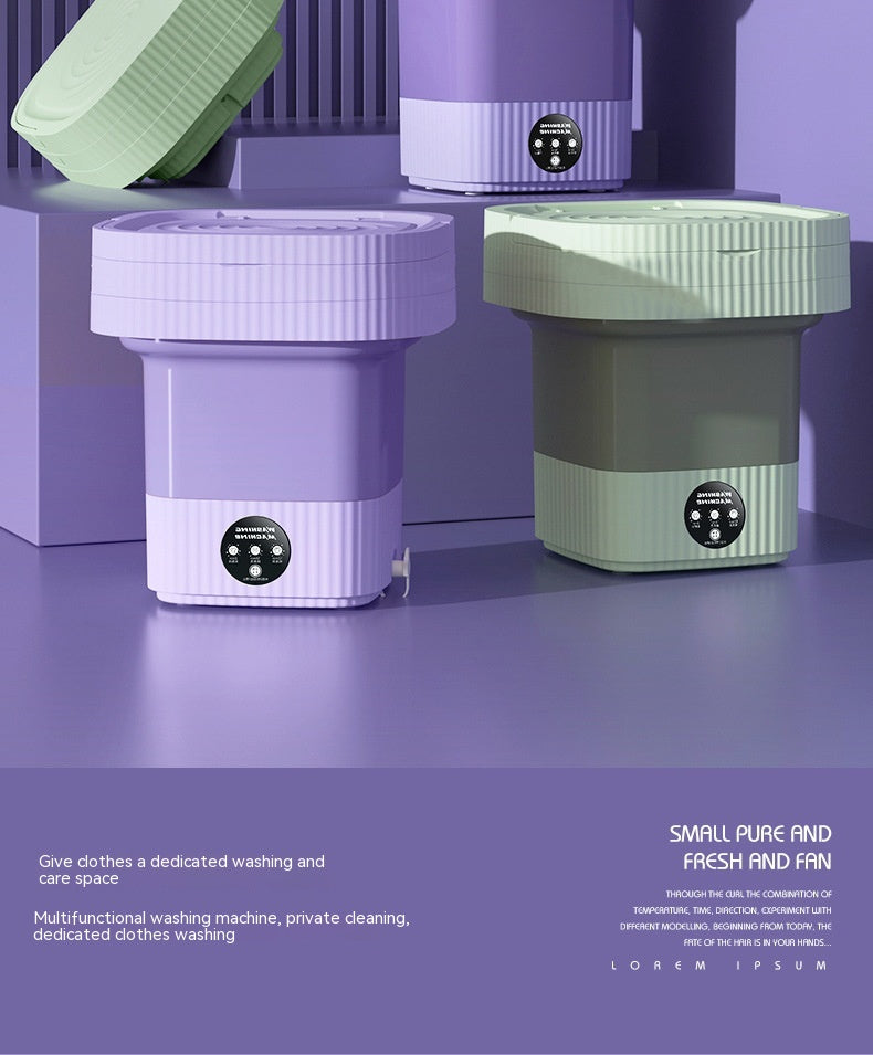 غسالة ملابس بلاستيكية قابلة للطي، غسالة أوتوماتيكية لغسيل الملابس الداخلية والجوارب وملابس الأطفال والحيوانات الأليفة، غسالة متكاملة لغرف النوم