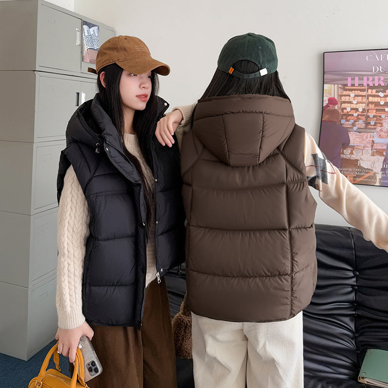 Women's Hooded Autumn And Winter New Thickened Plus Size Jacket Vest