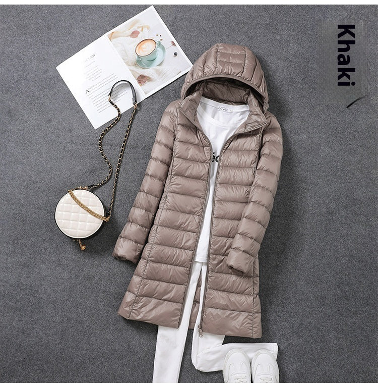 Women's Mid-length Fashion Lightweight Down Jacket