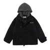 Color Contrast Patchwork Hooded Jacket For Men