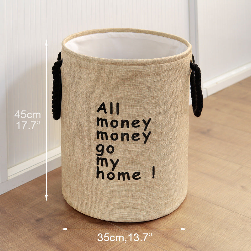 Cotton And Linen Folding Storage Laundry Basket