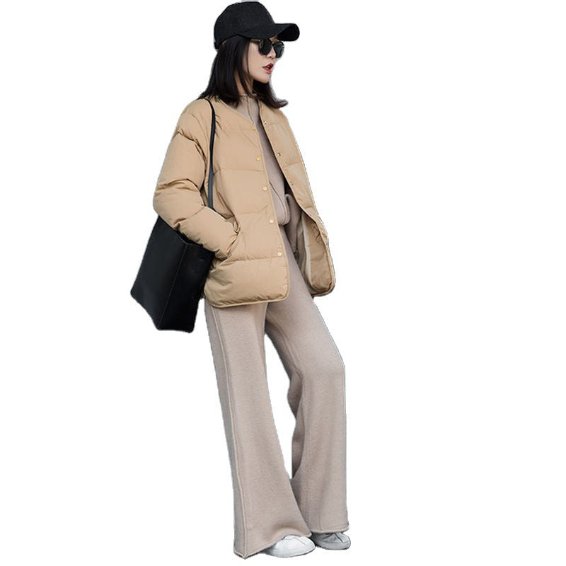 Loose Sweater High Waist Knitted Wide Leg Pants Women Suit