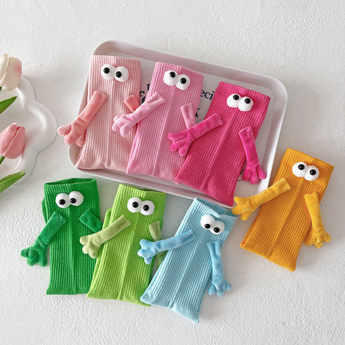 Cute Magnet Bunching Socks Women's Solid Color