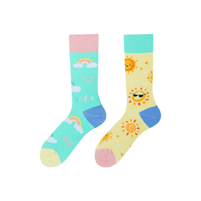 Asymmetric Middle Tube Cotton Socks Children