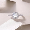 A Wonderful Connection - A Wedding Ring Set With 1-carat Top-quality Moissanite S925 Silver And Platinum-plated Diamond. The Ring Can Be Tested With A Diamond Pen