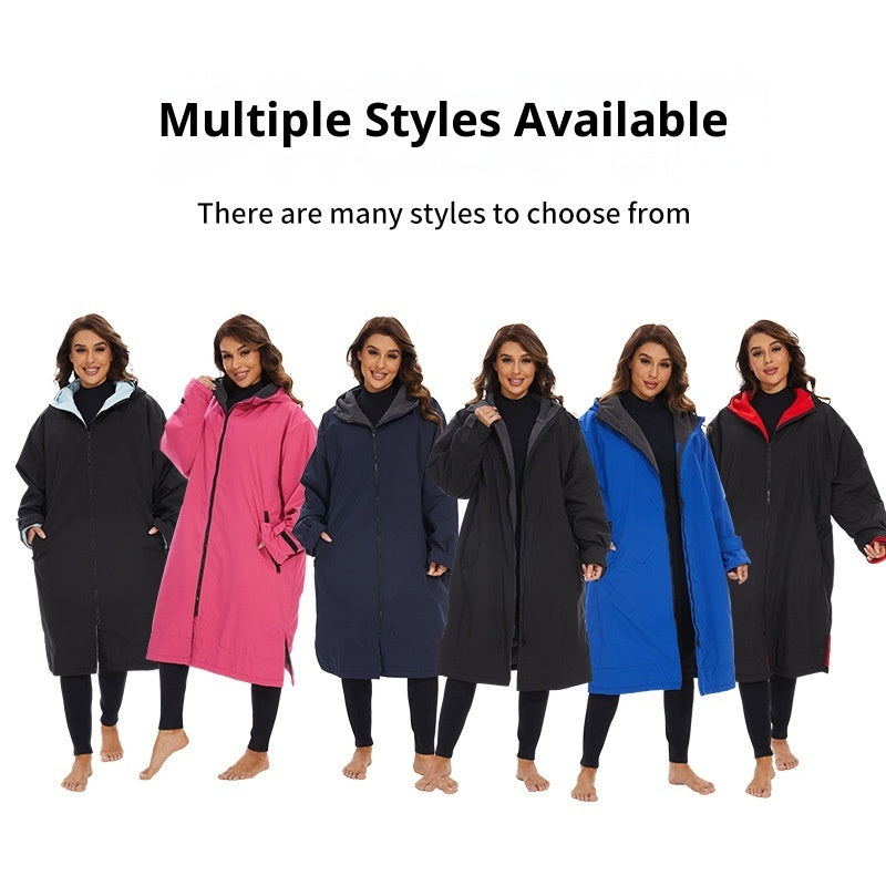 Surfing Diving Thickened Cape Windbreaker Outdoor Hot Spring Cold-proof Coat Bath Towel