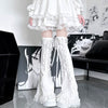 Cake Multi-layer Lace Ribbon All-match Leather Ring Knee Socks