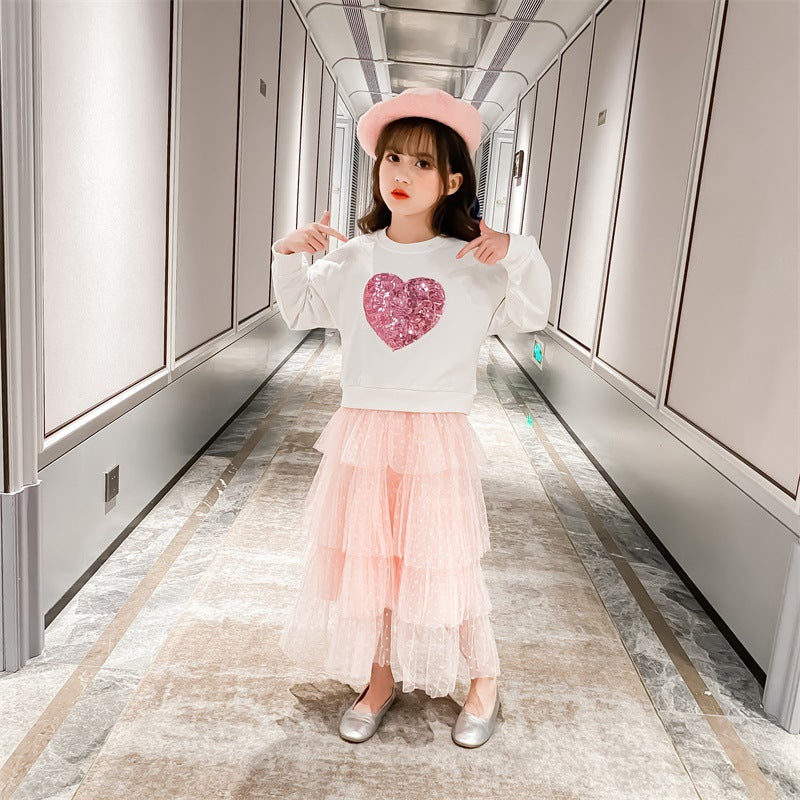 Sequin Love Girl Pullover Fashionable Stylish Clothing Fashionable