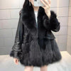 Faux Fur Mid-length Fox Fur Padded Coat