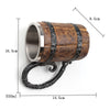 Simulation Wooden Barrel Double-layer Beer Creative Personality Resin Stainless Steel Liner Drinking Cup
