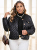 Clasi Elegant Diamond-Quilted Plus Size Women's Winter Short Padded Coat