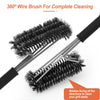 1 Set BBQ Grill Cleaning Brush Stainless Steel Barbecue Cleaner With 18in Suitable Handle Stiff Wire Bristles For Grill Cooking Grates