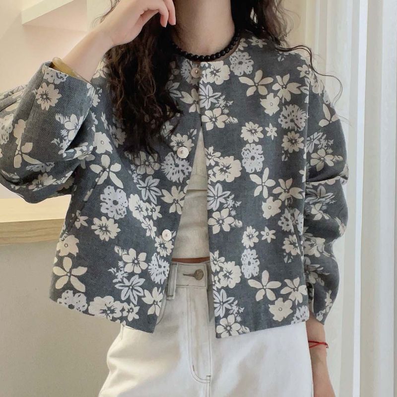 New Loose Versatile Korean-style Floral Print Jacket