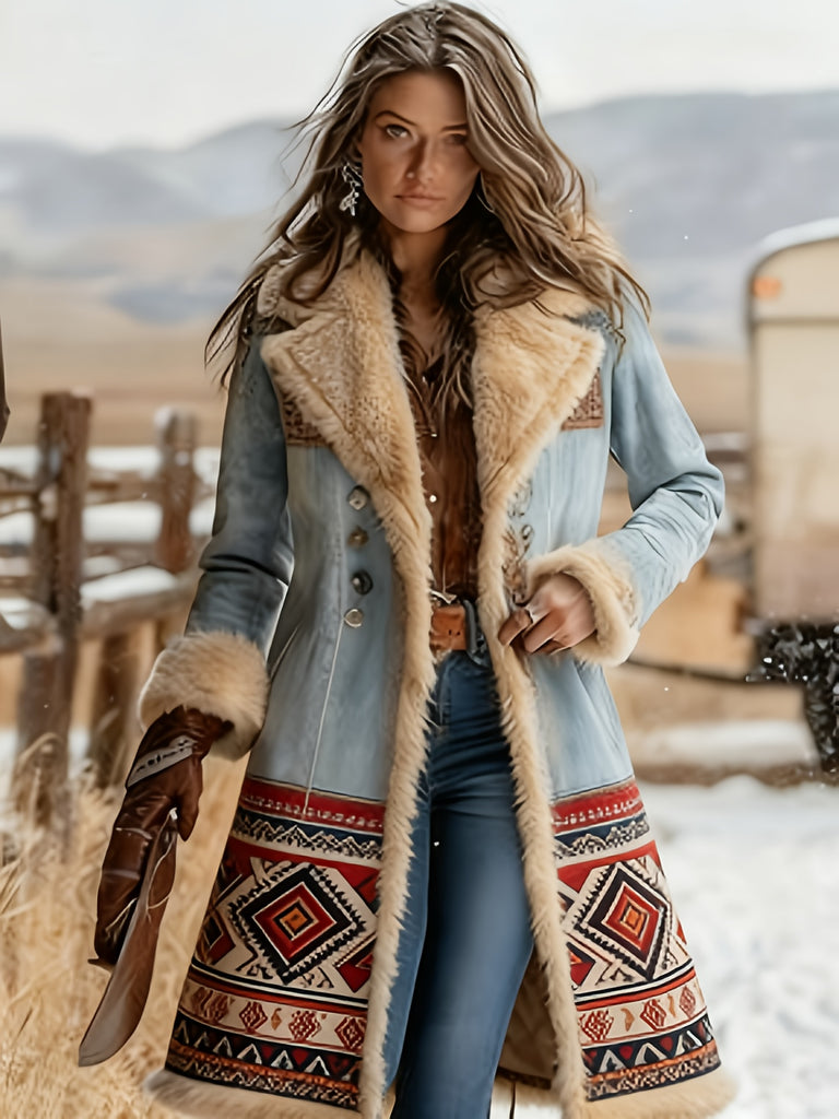 Women's New Long Sleeved Large Woolen Overcoat