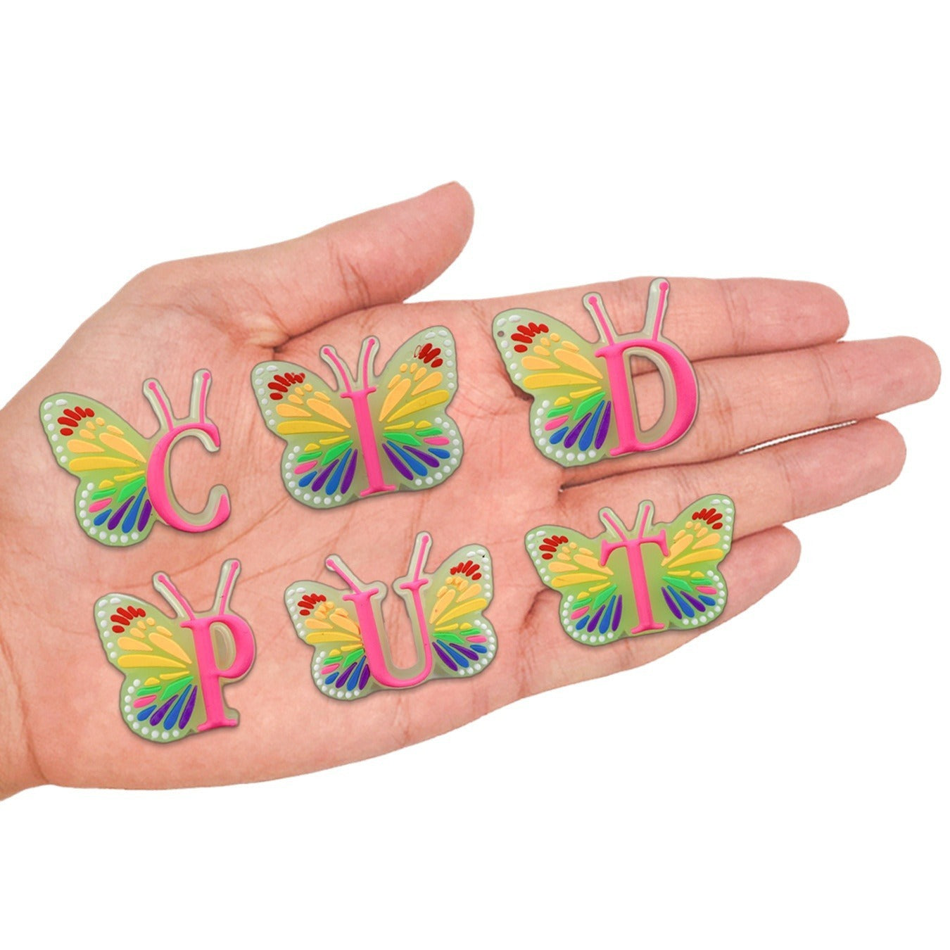 Letter Luminous Butterfly Shoe Ornament Shoe Buckle